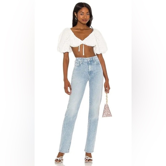 FOR LOVE AND LEMONS Myla Crop Top In Ivory - Picture 2 of 3